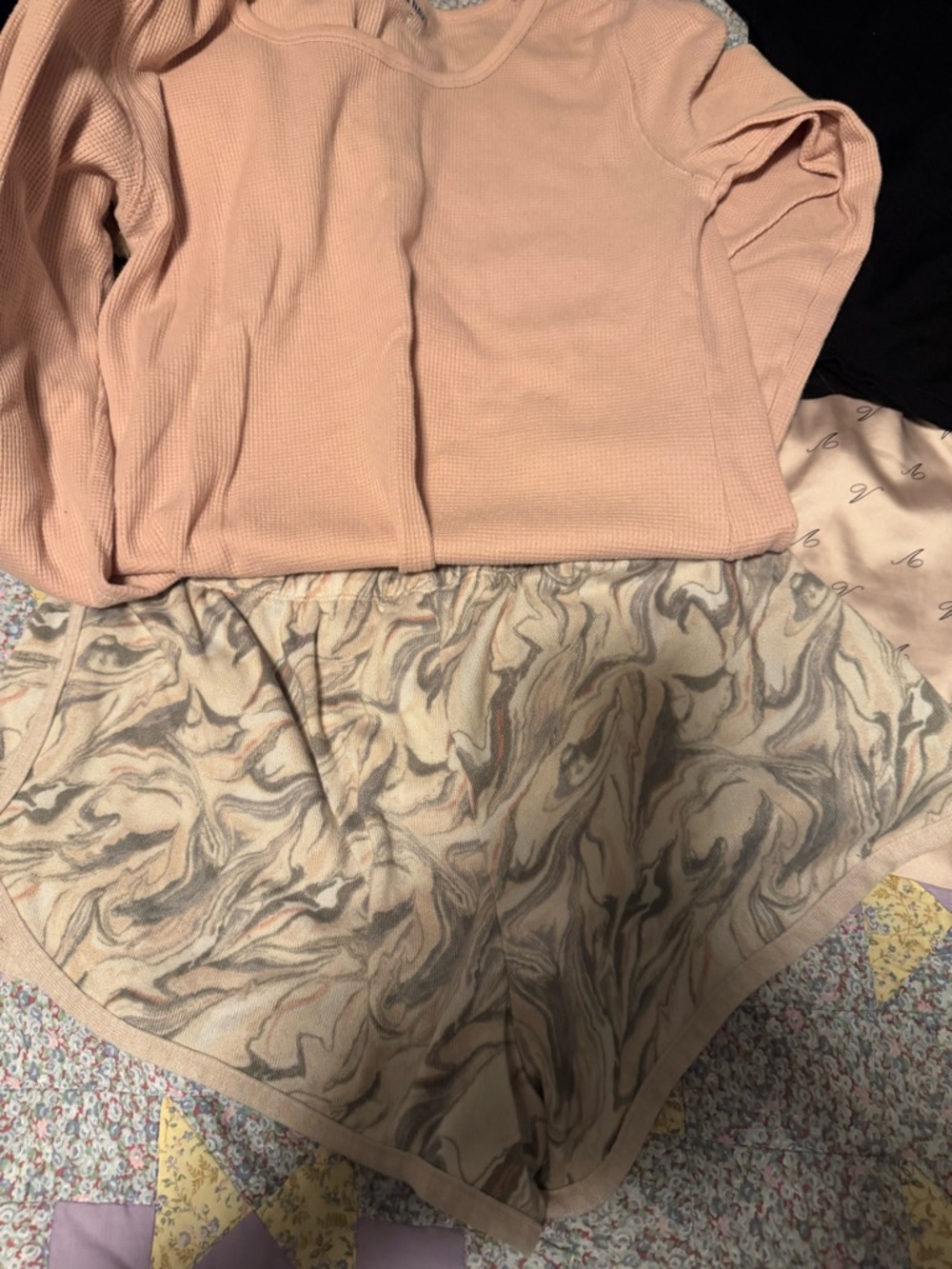 All juniors size Marble Print A-Line Skirt in Blush